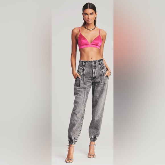 Retrofete Miriam Denim Jogger Jeans Womens High Waist Italy Gray SZ26 4 $325 - Picture 1 of 8